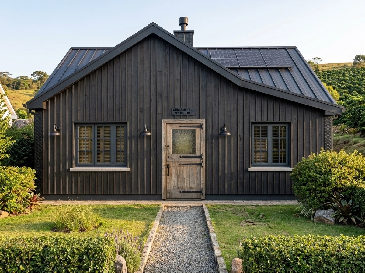 Facade design in Barnhouse Facade style — photo by GenRoom AI
