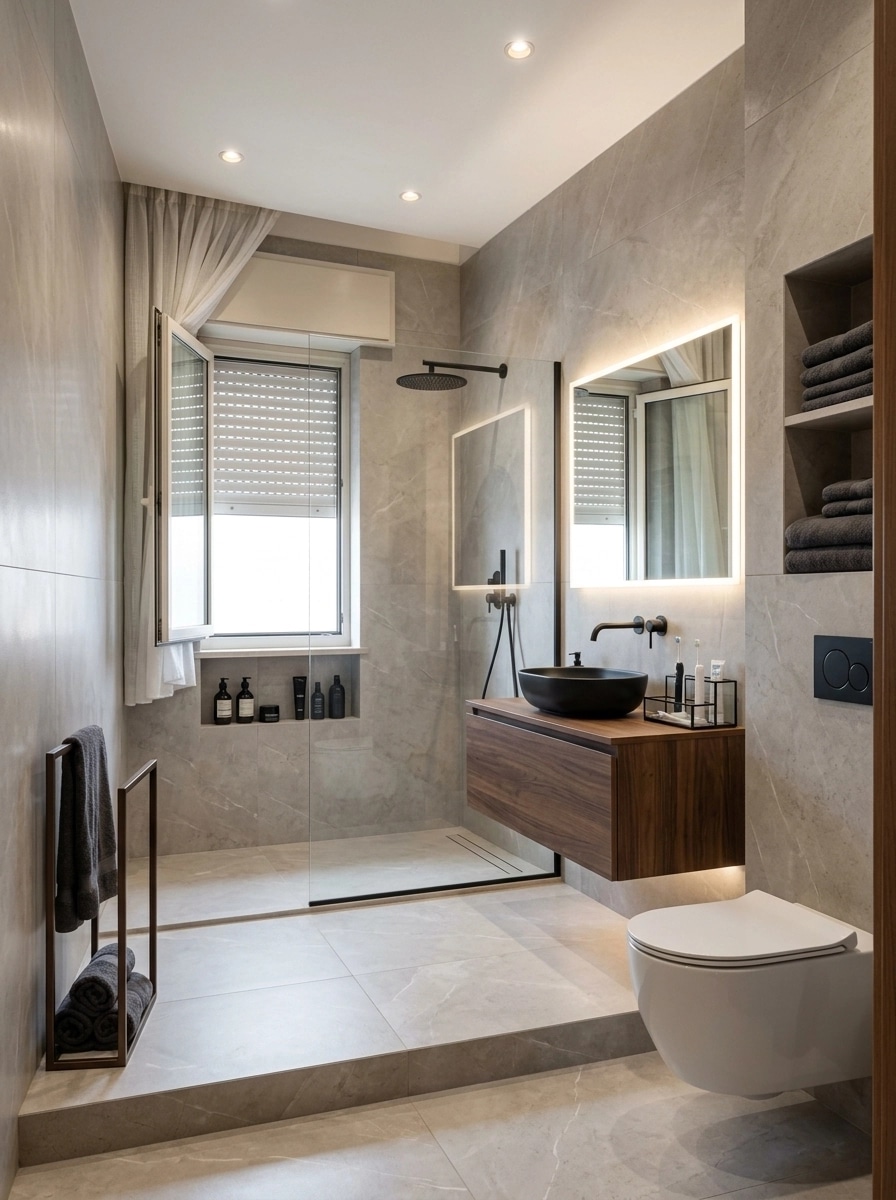 Bathroom interior in Contemporary style — photo by GenRoom AI