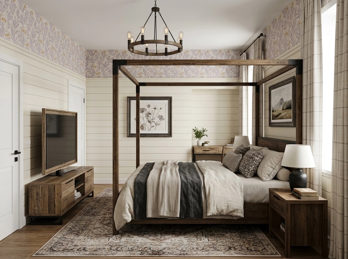 Interiördesign i stilen Modern Farmhouse — Sovrum av GenRoom AI