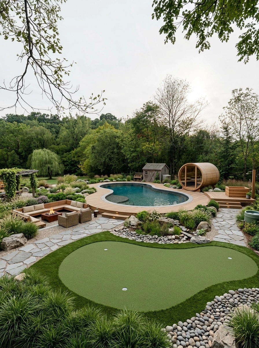 Landscape design in Eco Natural Garden style — Yard by GenRoom AI