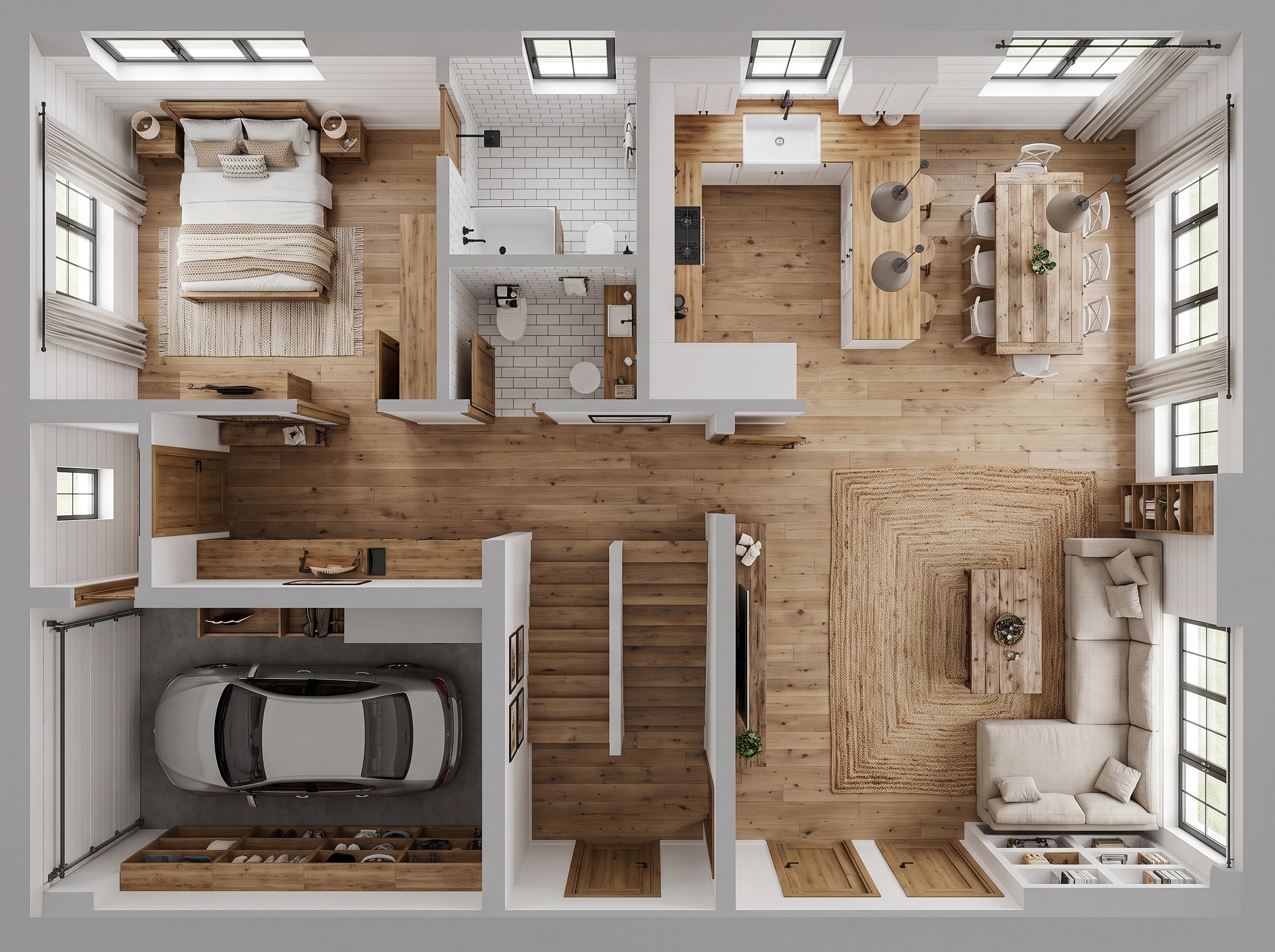 Modern Farmhouse Living Room design — interior photo by GenRoom AI