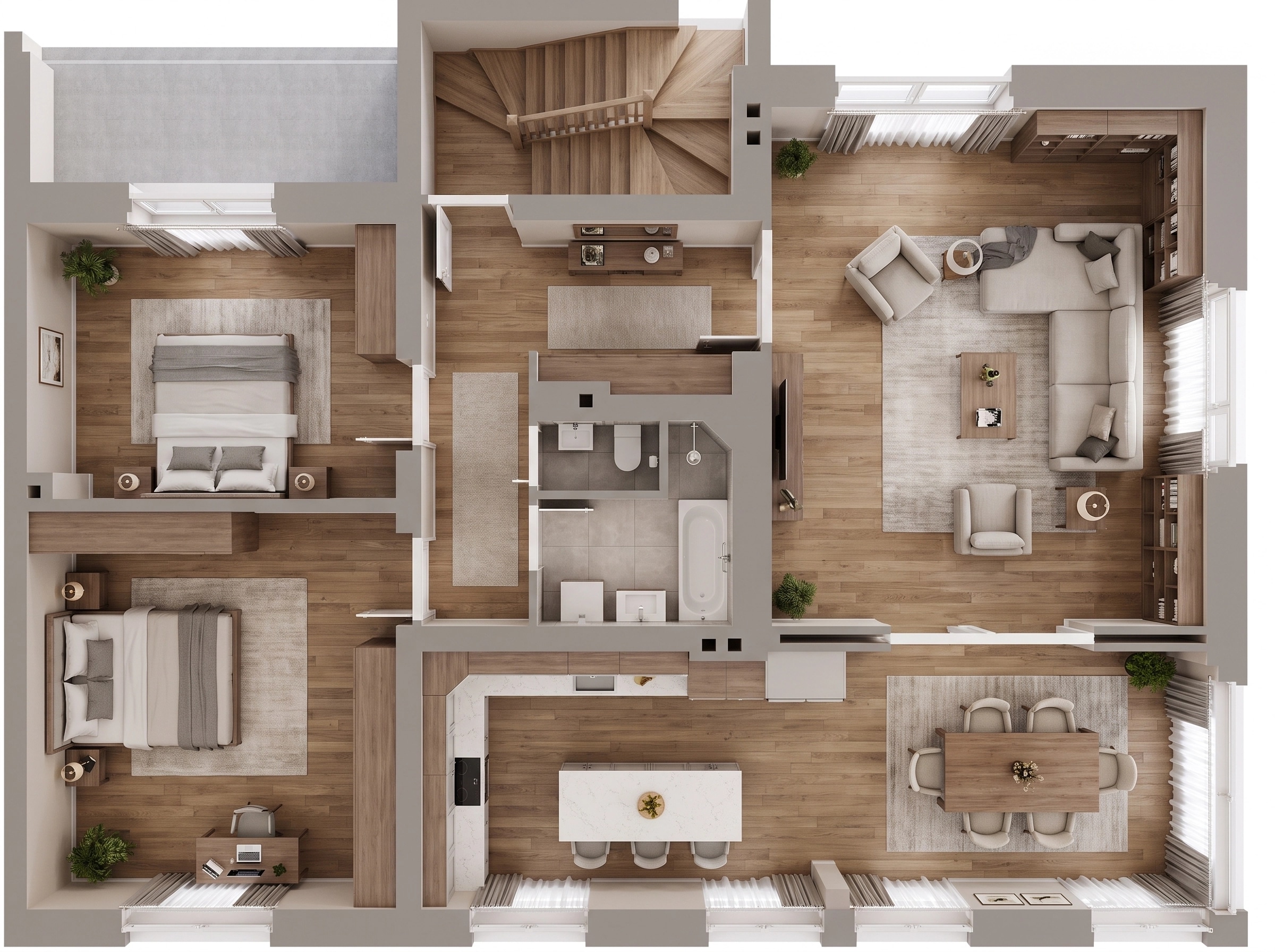 Transitional Living Room design — interior photo by GenRoom AI