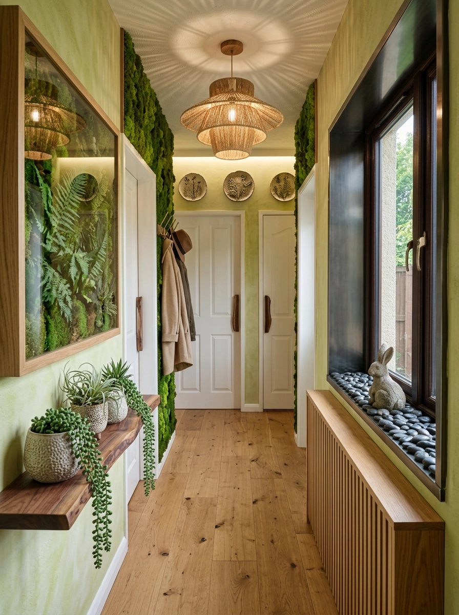 Hallway interior in Biophilic style — photo by GenRoom AI