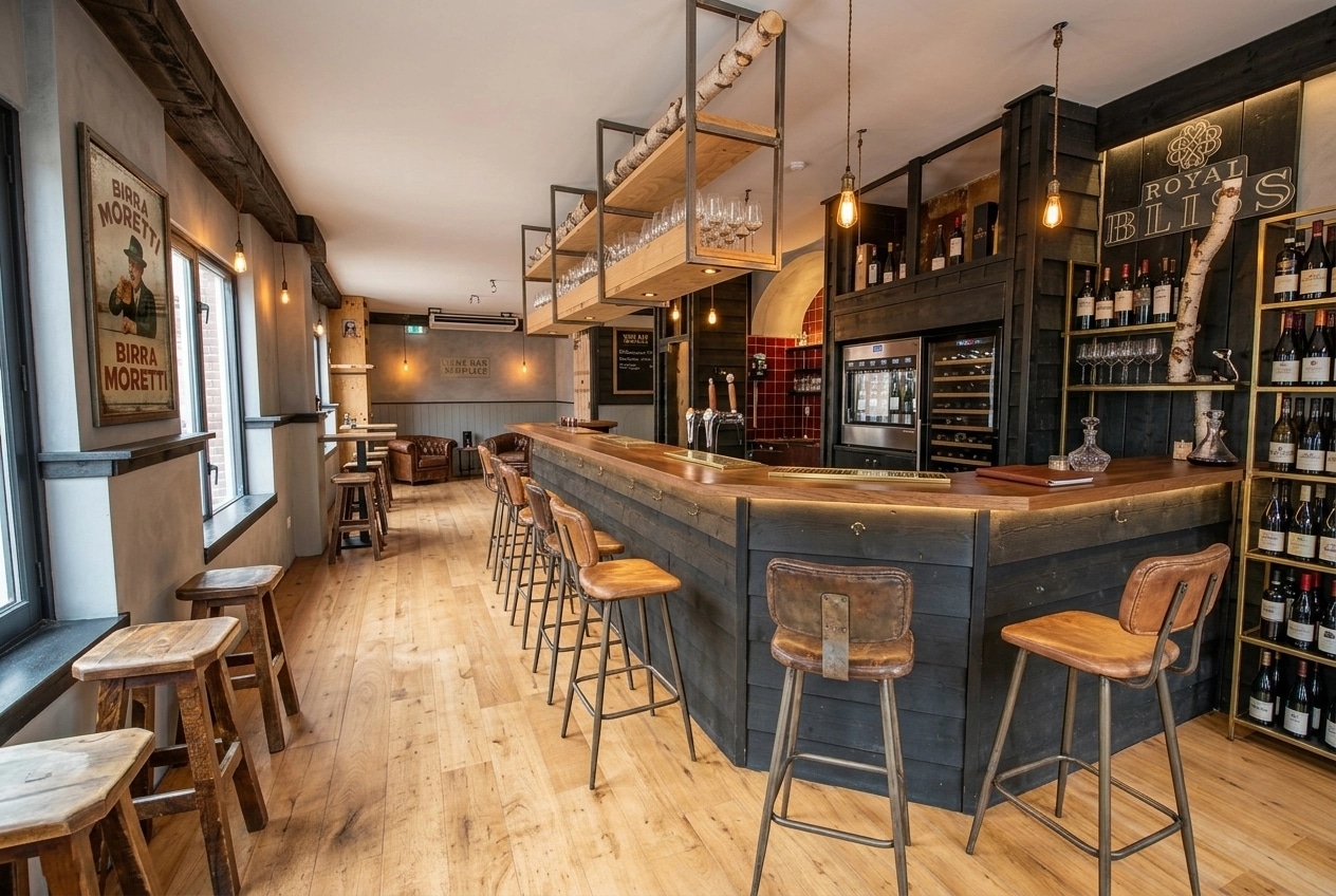 Interior design in Loft / Industrial style — bar by GenRoom AI