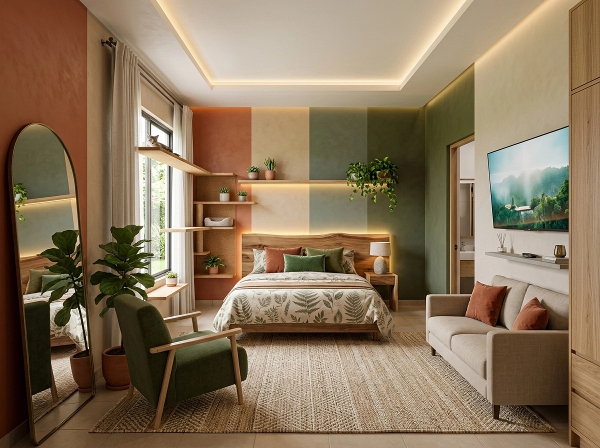 Biophilic Bedroom design — interior photo by GenRoom AI