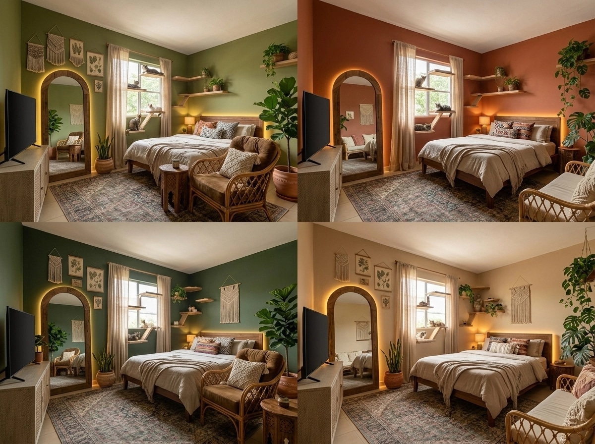 Bohemian Bedroom design — interior photo by GenRoom AI