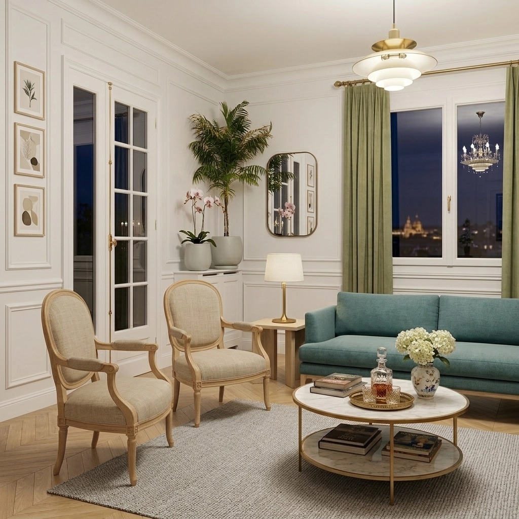 Interior design in French Parisian style — Living Room by GenRoom AI