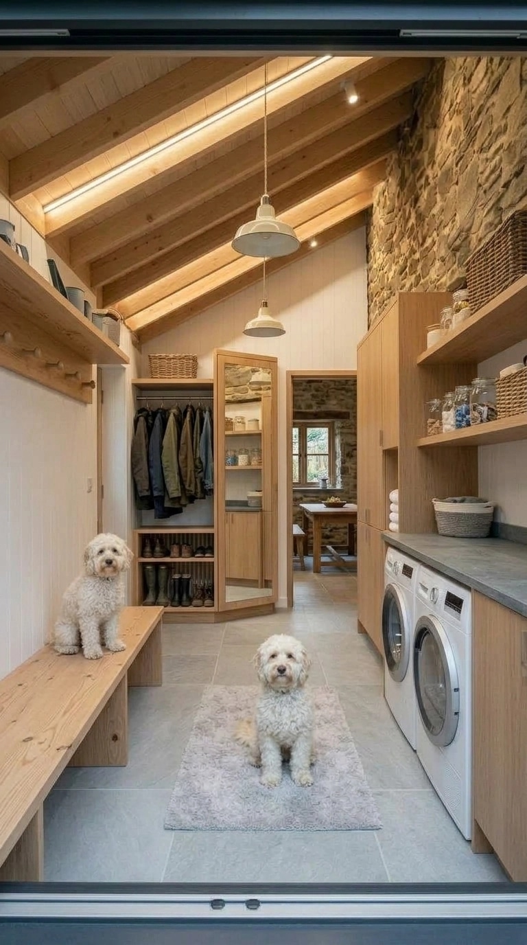 Σχεδιασμός εσωτερικού σε στυλ Scandinavian — laundry από το GenRoom AI
