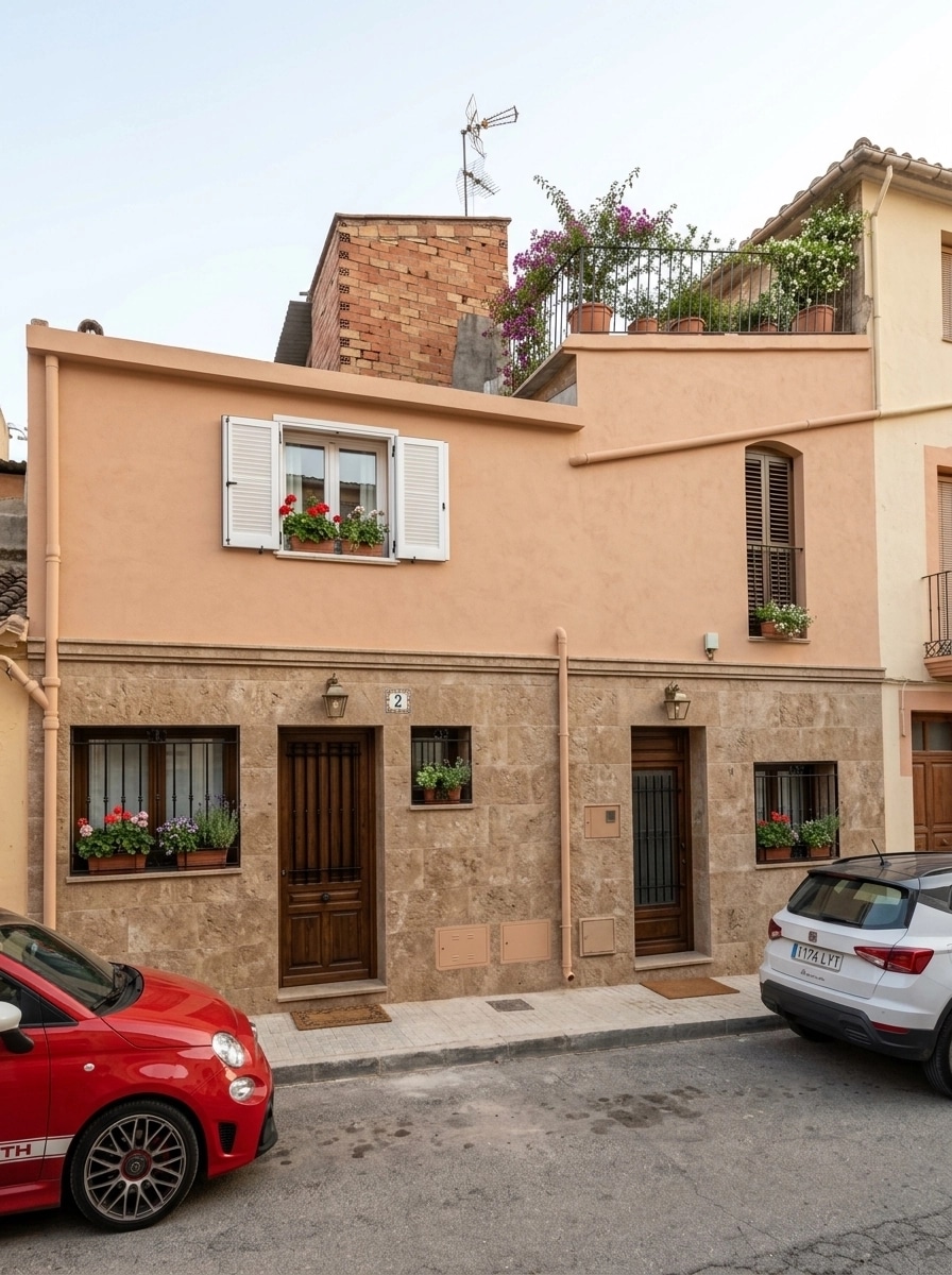 Mediterranean Facade หน้าอาคาร design — facade photo by GenRoom AI