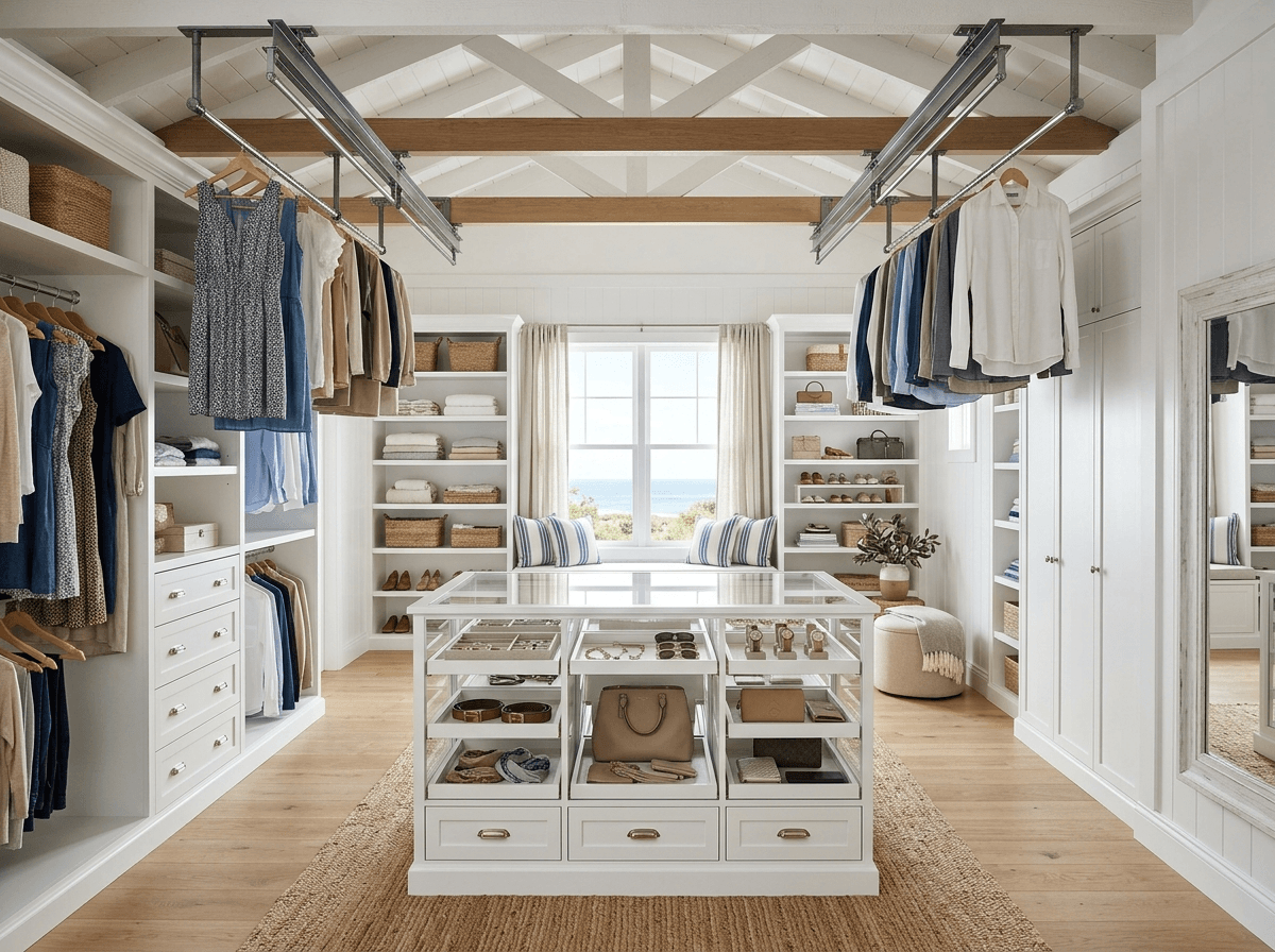 Interior design in Coastal / Hamptons style — wardrobe by GenRoom AI