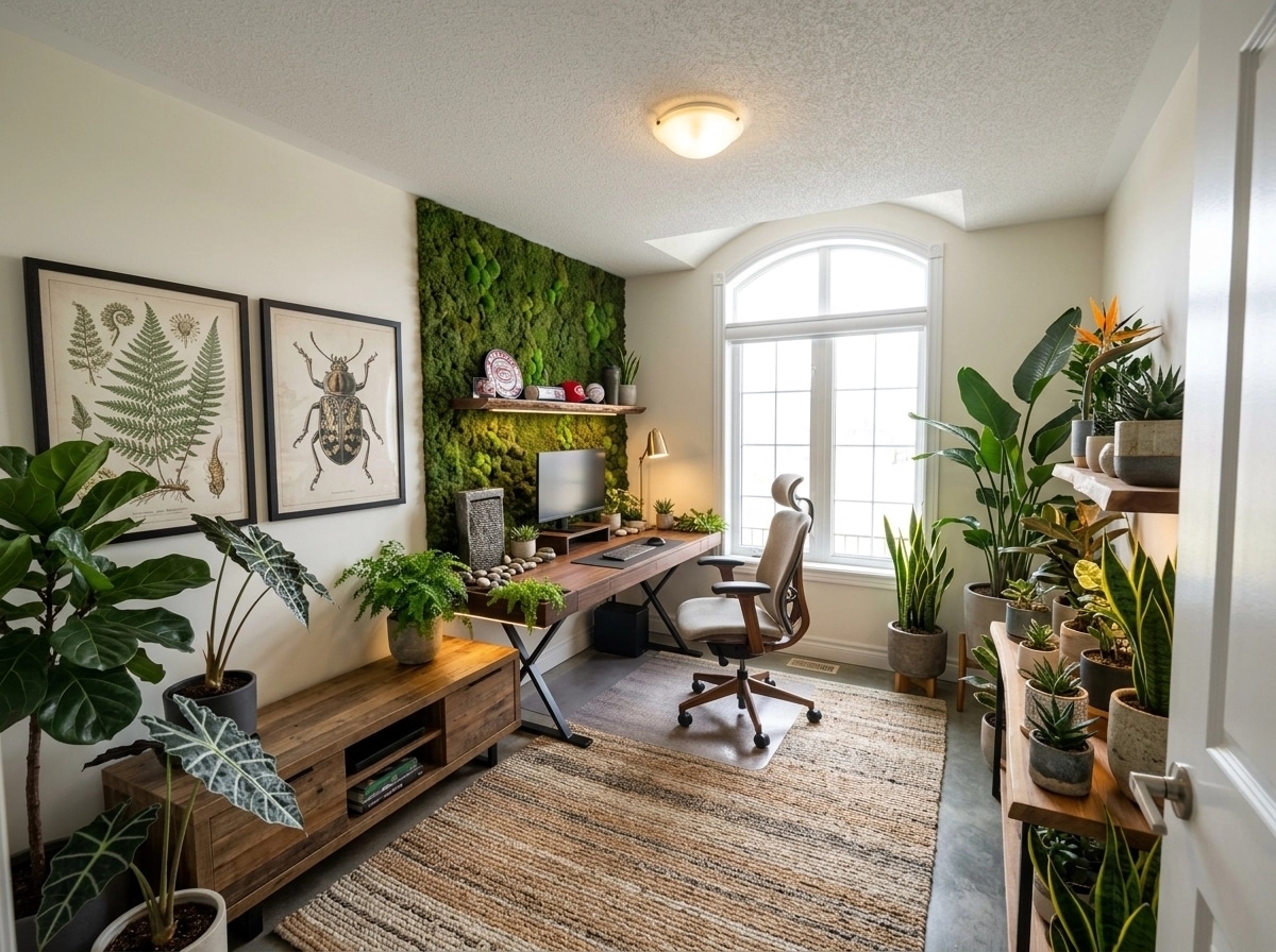 Office interior in Biophilic style — photo by GenRoom AI