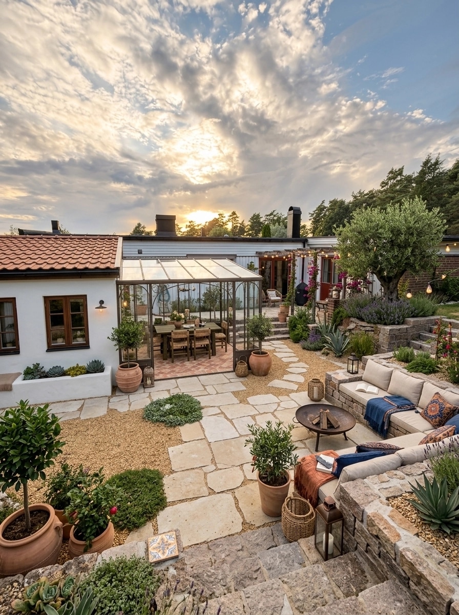 Landscape design in Mediterranean Yard style — Yard by GenRoom AI