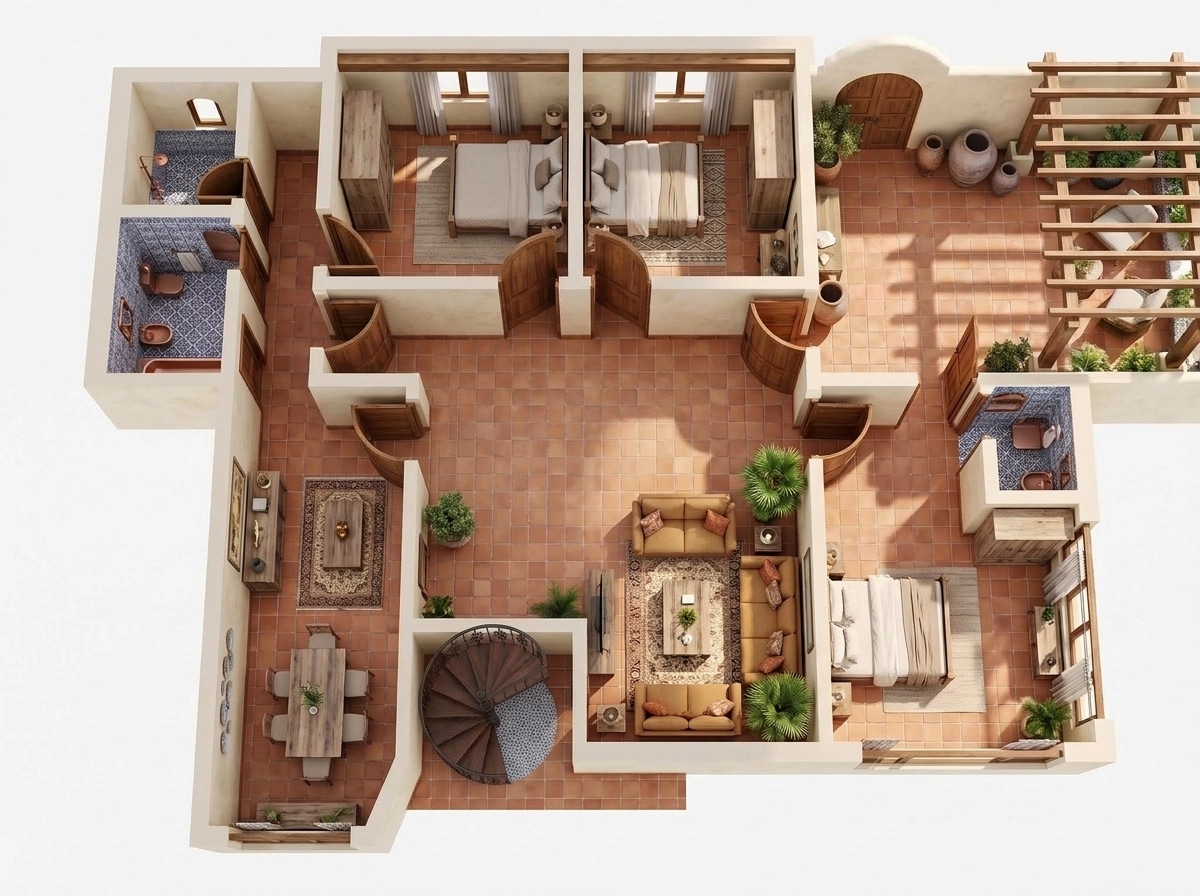 Diseño de interiores en estilo Mediterranean — Salón por GenRoom AI
