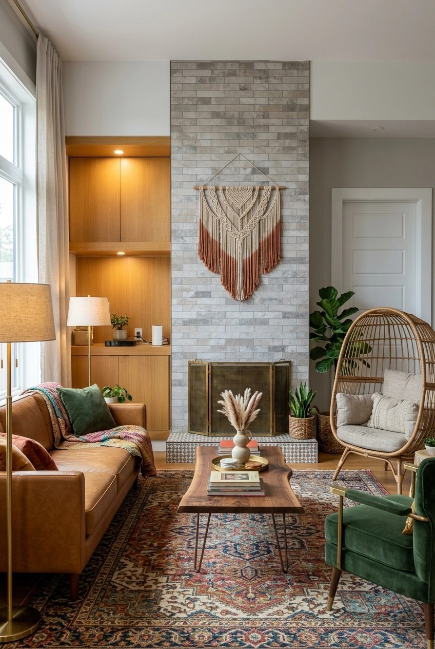 Interior design in Bohemian style — Living Room by GenRoom AI