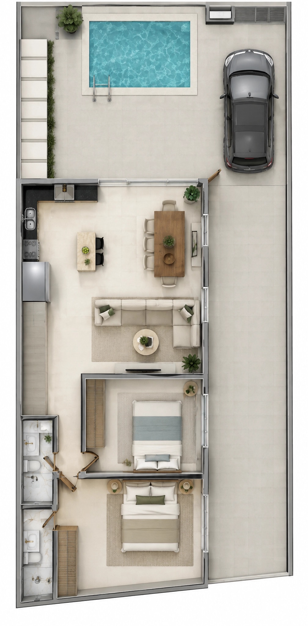 Interior design in Minimalism style — Living Room by GenRoom AI