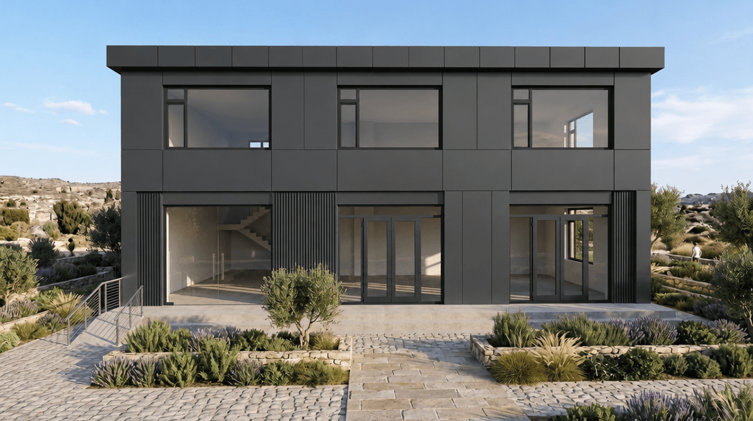 Fasaddesign i stilen Contemporary Facade — Fasad av GenRoom AI