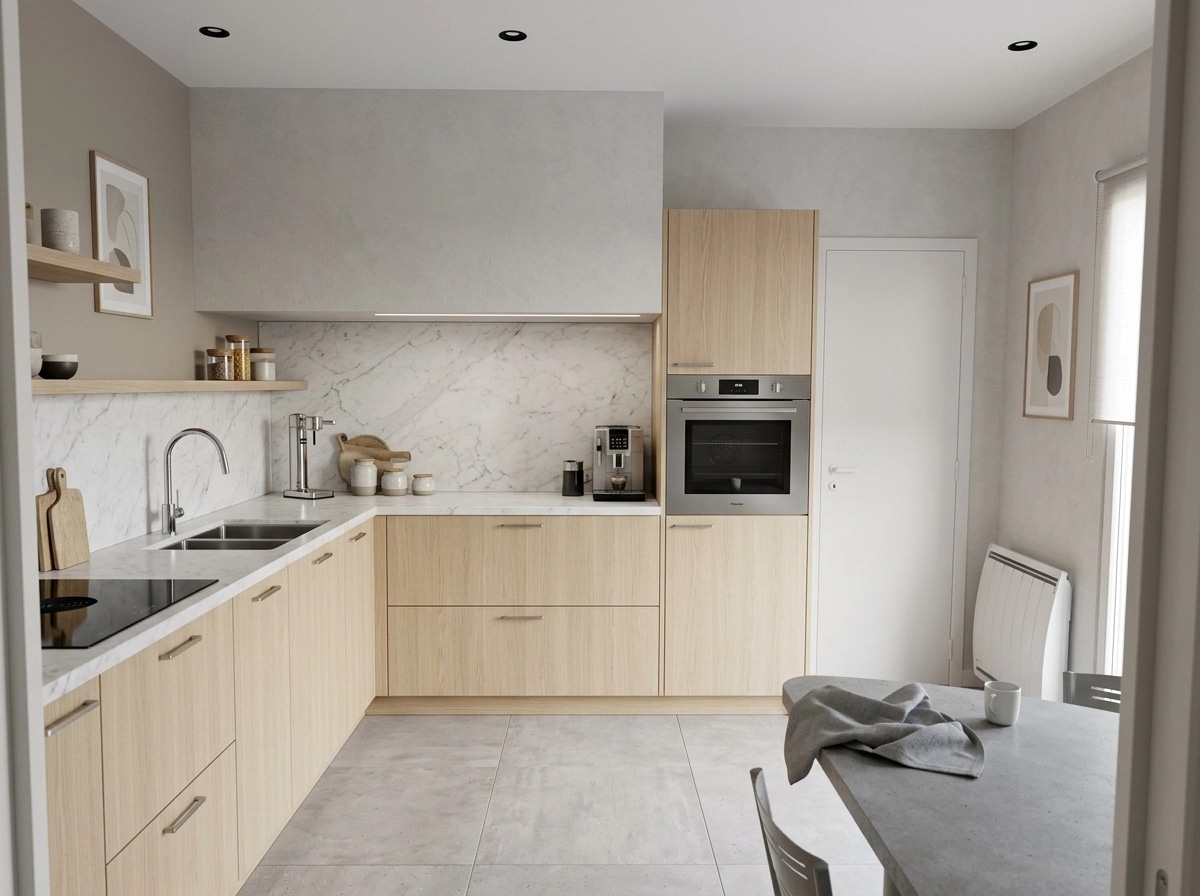 Kitchen interior in Scandinavian style — photo by GenRoom AI