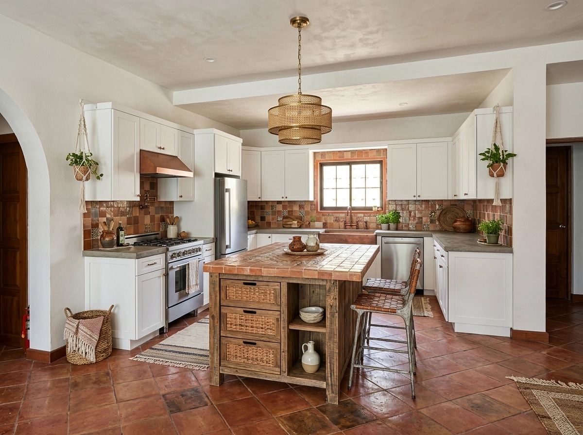 Kitchen interior in Bohemian style — photo by GenRoom AI