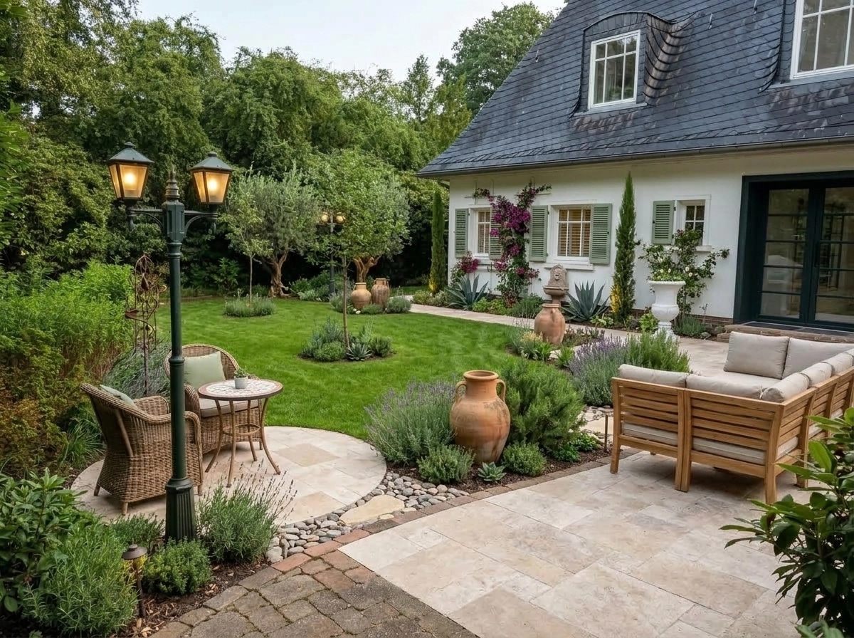 Landscape design in Mediterranean Yard style — Yard by GenRoom AI
