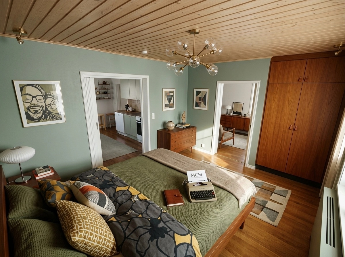 Mid-Century Modern Quarto design — interior photo by GenRoom AI