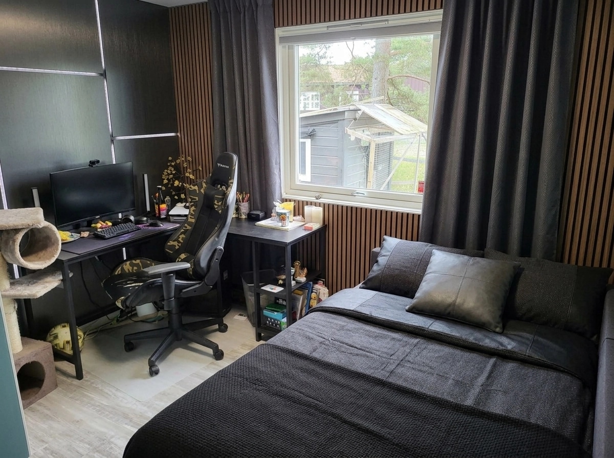Blacktec Bedroom design — interior photo by GenRoom AI
