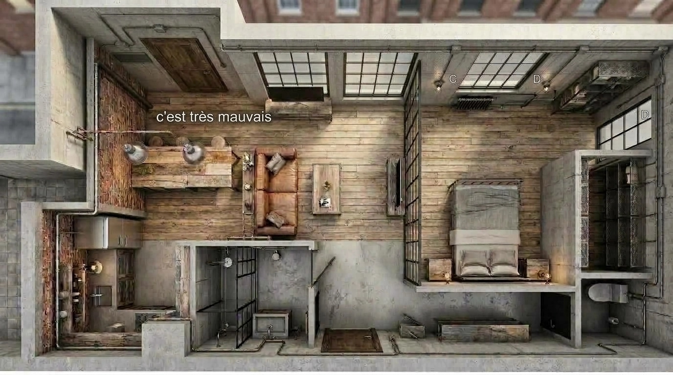 Interior design in Loft / Industrial style — Living Room by GenRoom AI