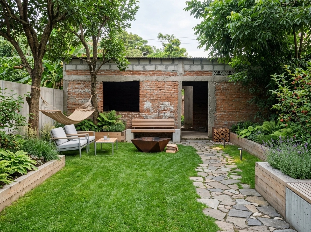 Landscape design in Scandinavian Garden style — Yard by GenRoom AI