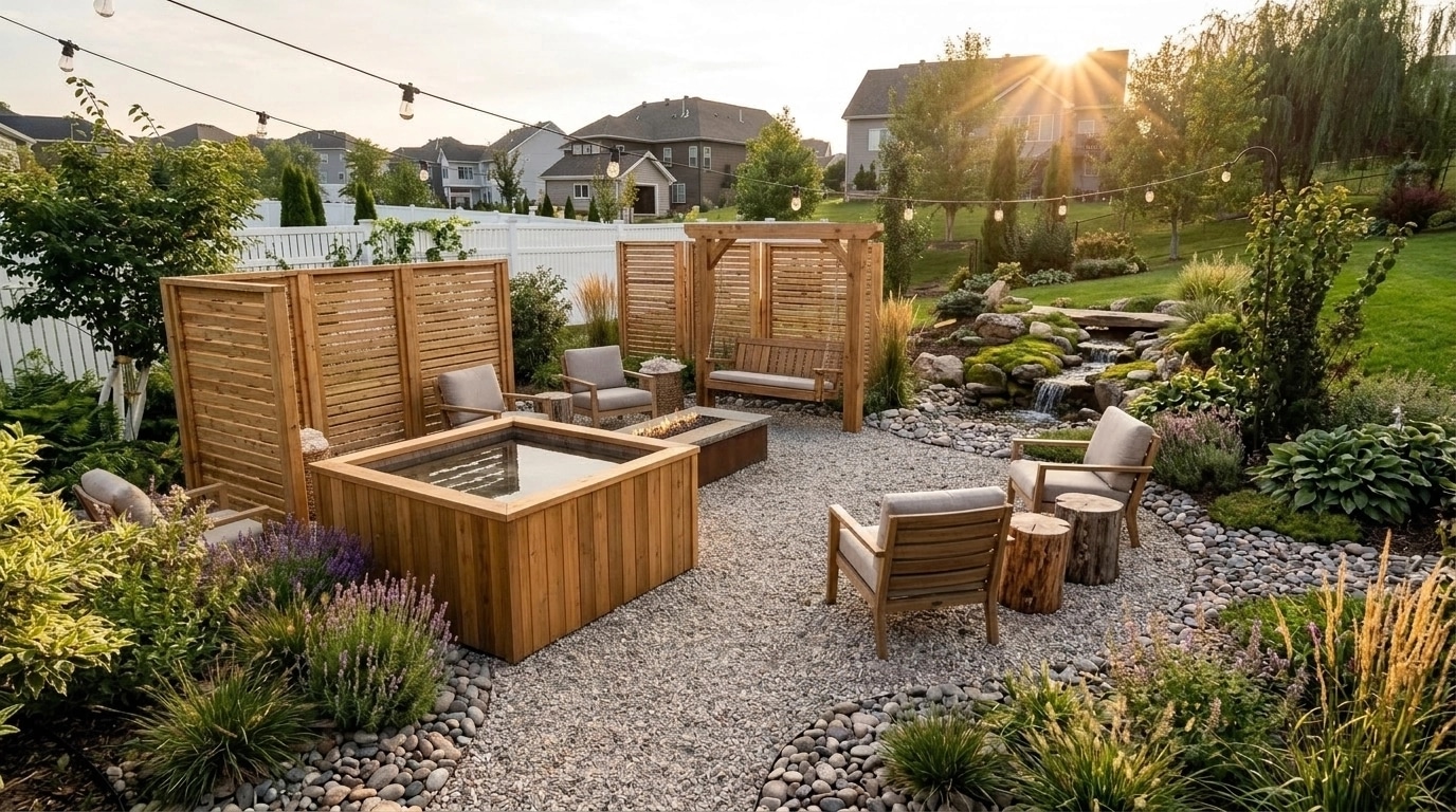 Landscape design in Eco Natural Garden style — Yard by GenRoom AI