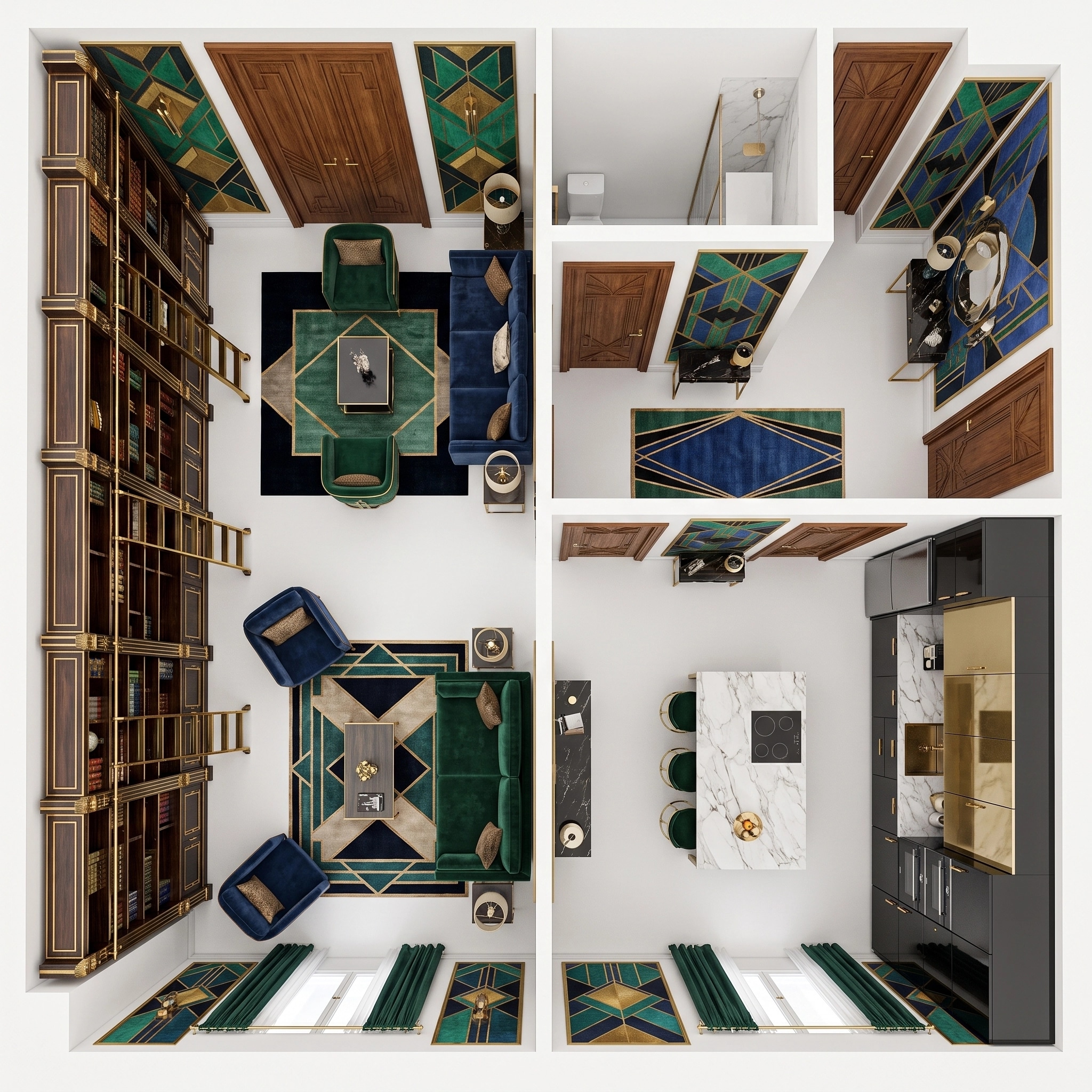 Art Deco Living Room design — interior photo by GenRoom AI