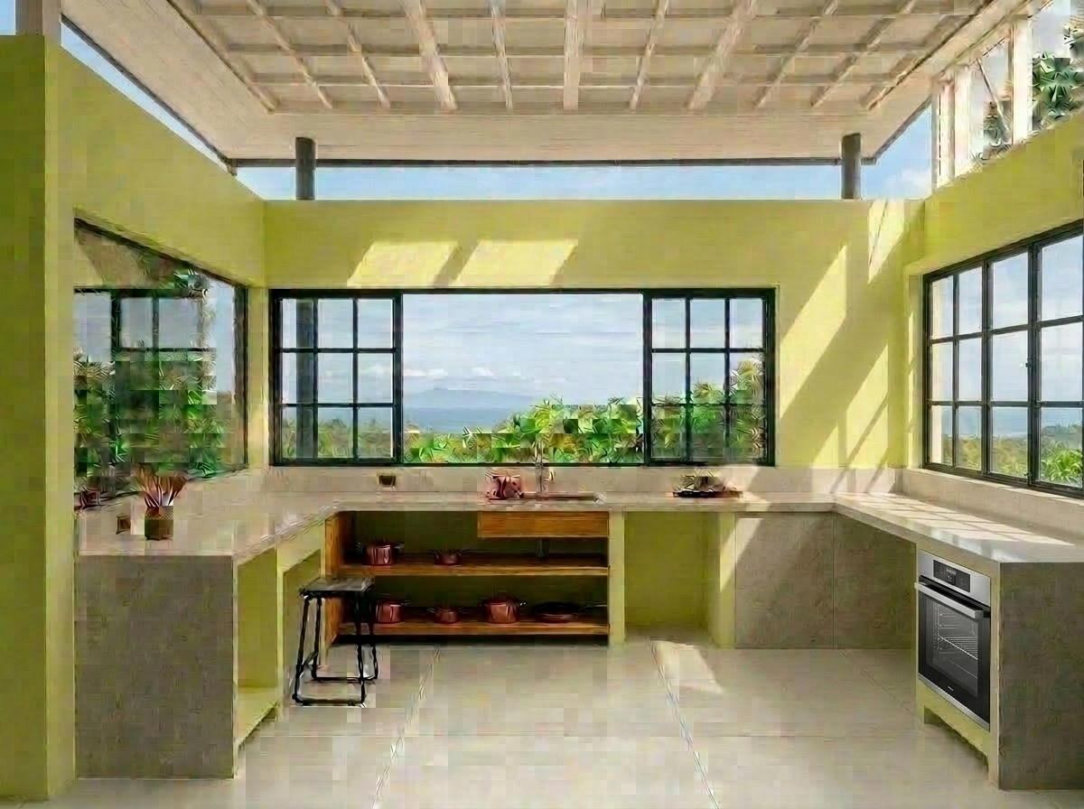 Kitchen interior in Biophilic style — photo by GenRoom AI