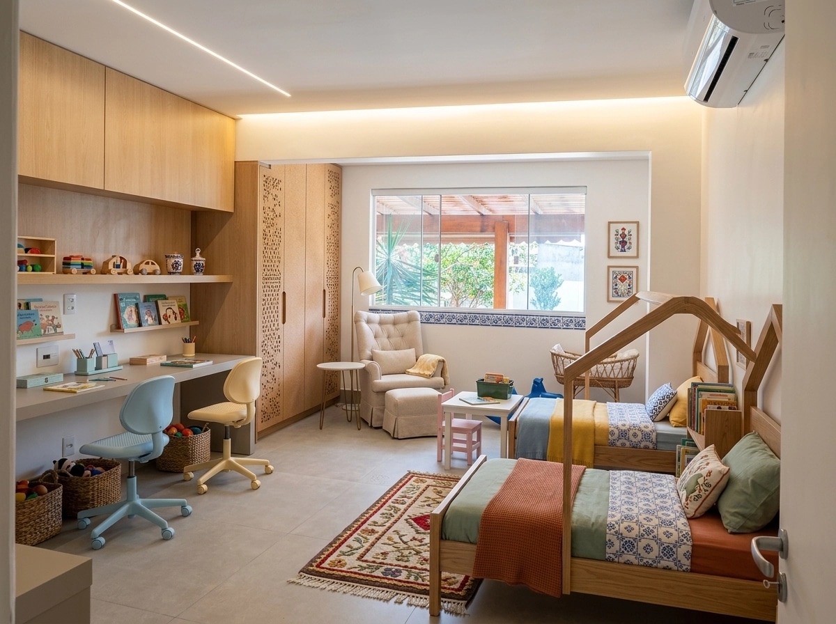Interiördesign i stilen Portuguese Modern — Barnrum av GenRoom AI