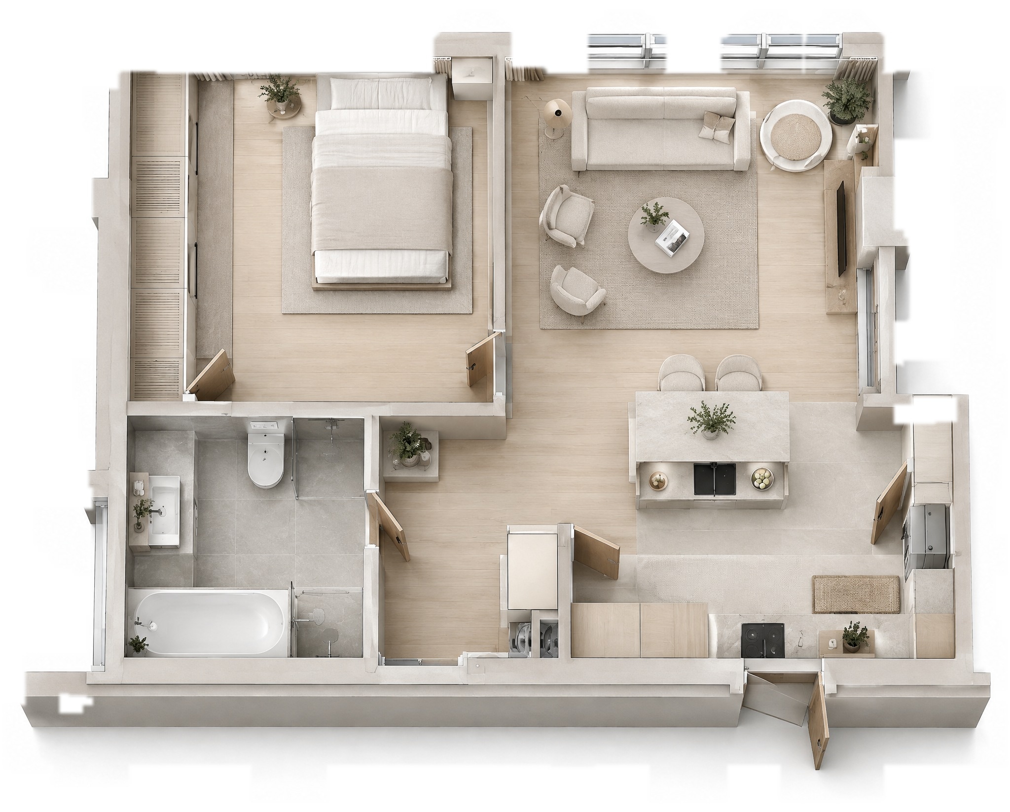 Interior design in Minimalism style — Living Room by GenRoom AI