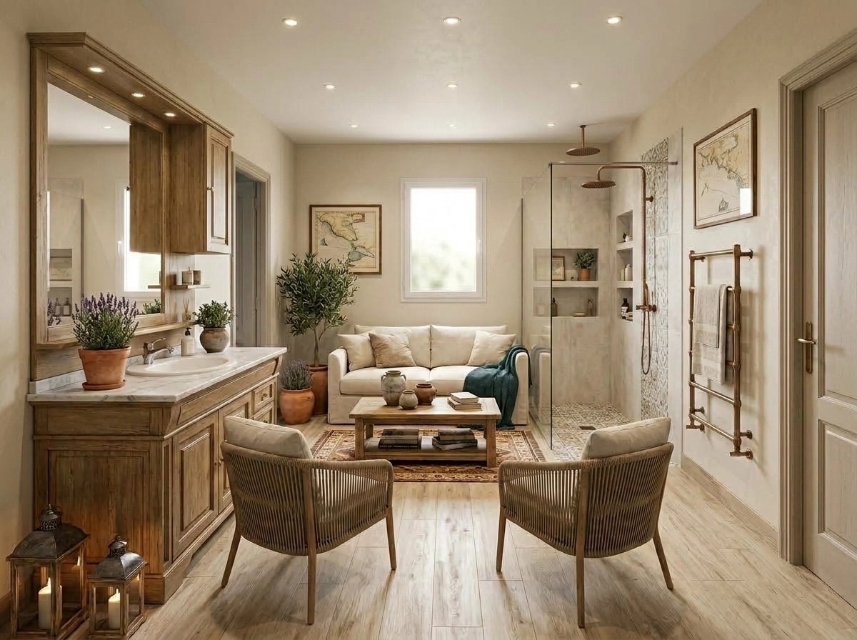 Diseño de interiores en estilo Mediterranean — Salón por GenRoom AI