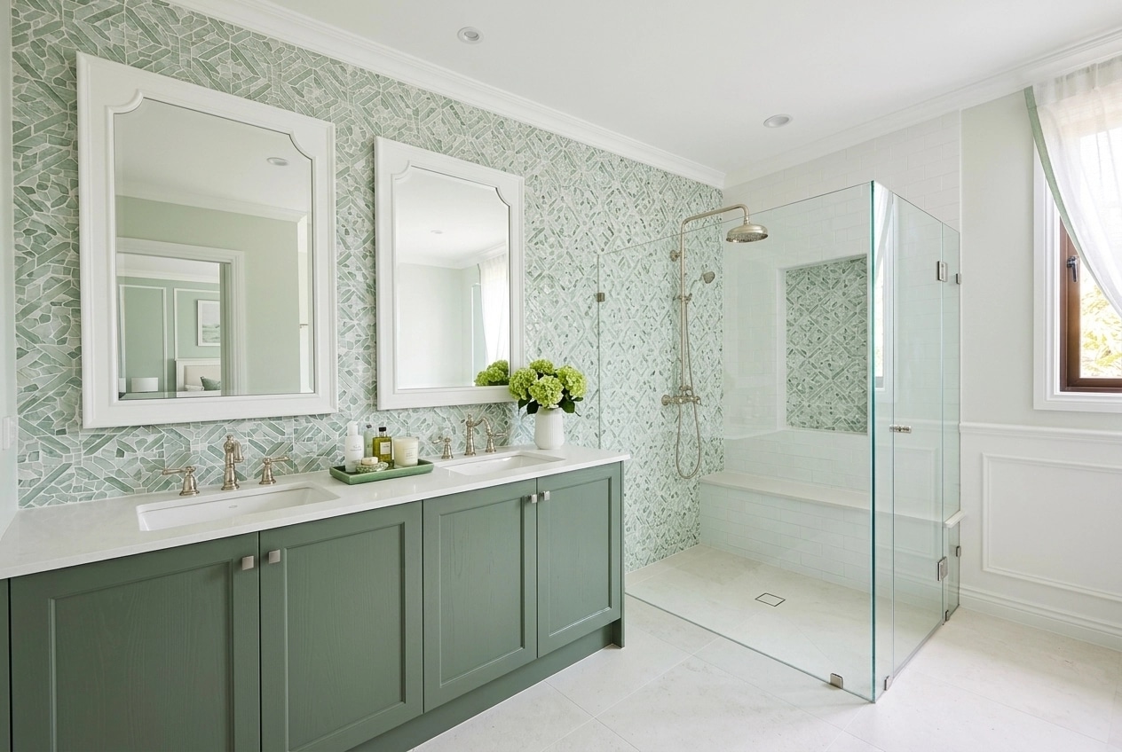 Interior design in Coastal / Hamptons style — Bathroom by GenRoom AI