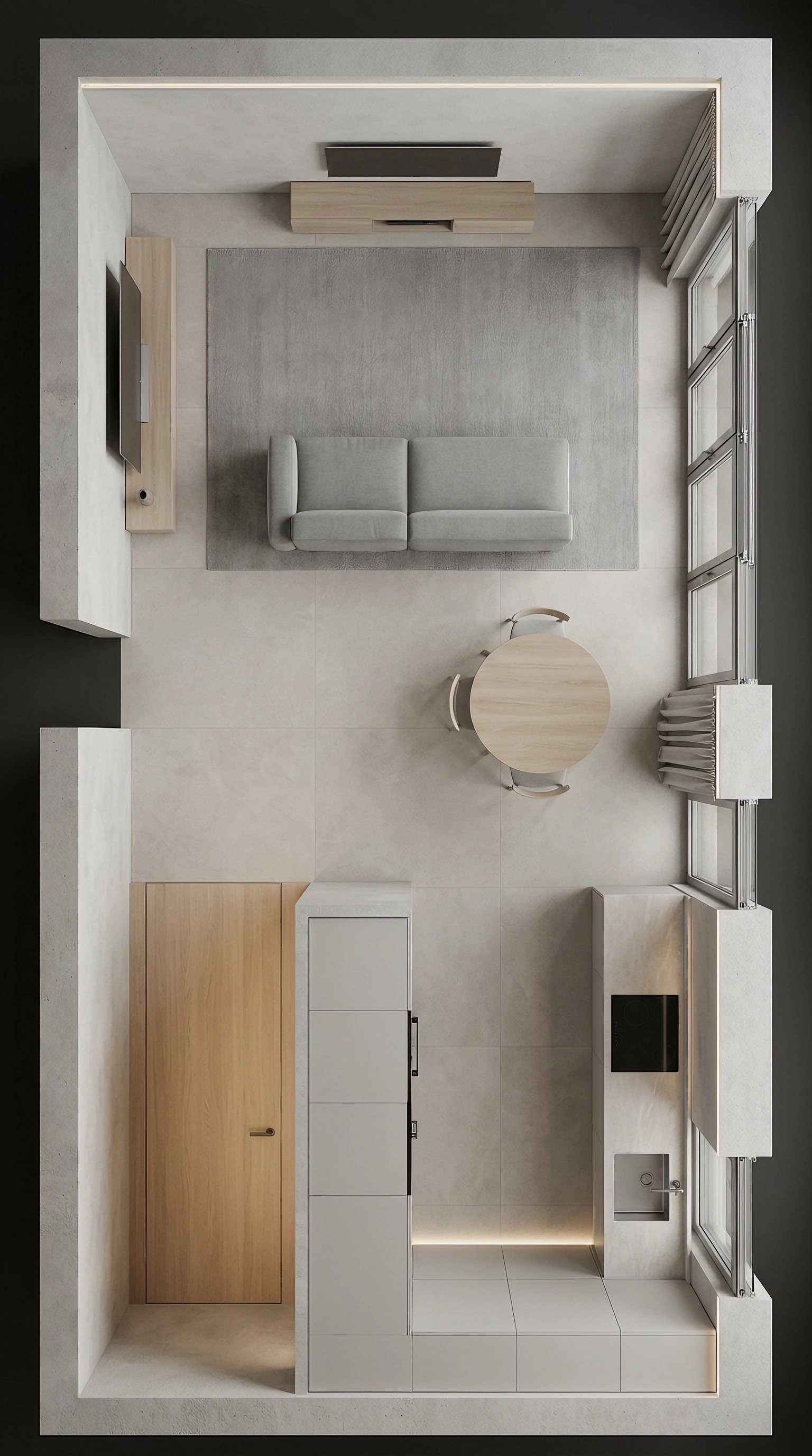 Minimalism Living Room design — interior photo by GenRoom AI