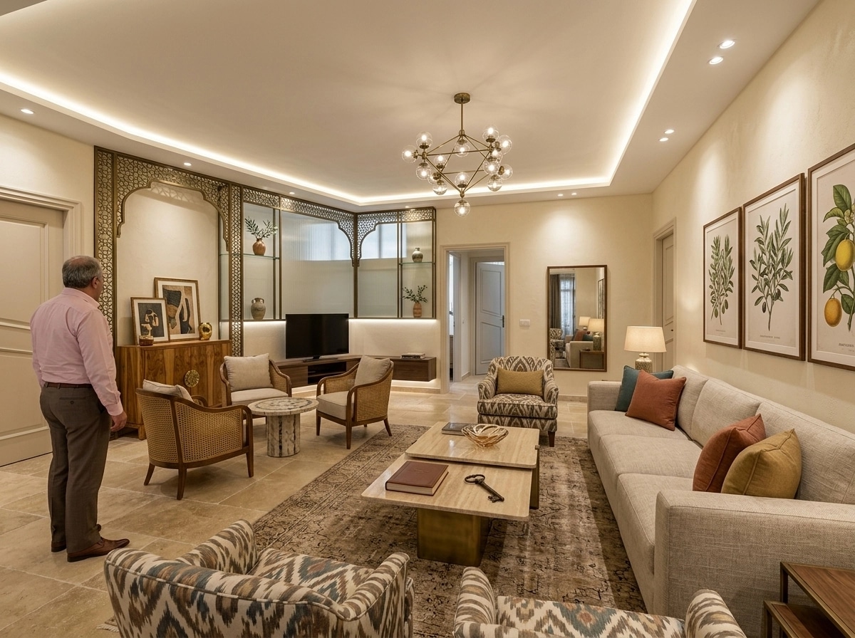 Diseño de interiores en estilo Mediterranean — Salón por GenRoom AI