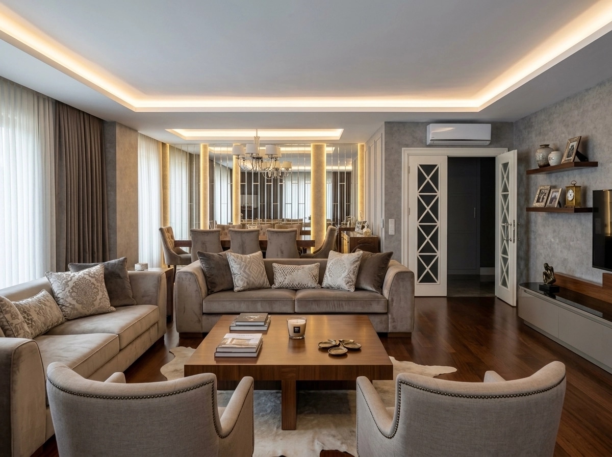 Transitional Living Room design — interior photo by GenRoom AI