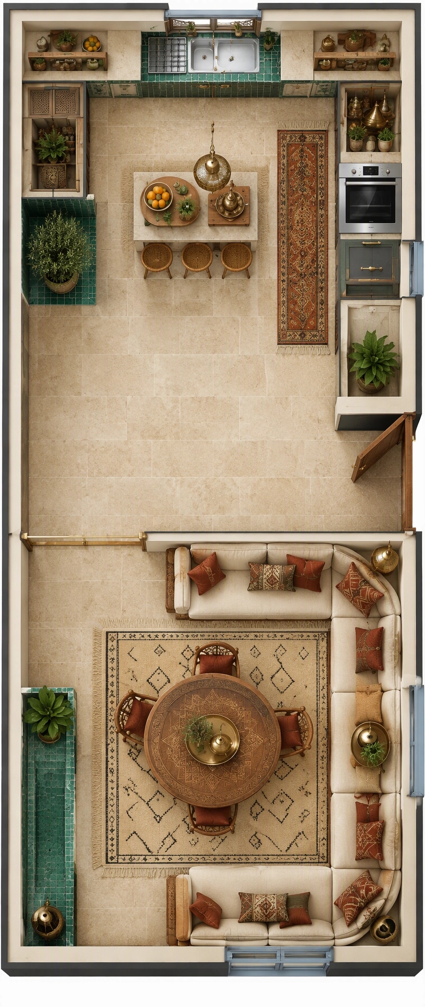 Interior design in Arabian / Moroccan style — Living Room by GenRoom AI
