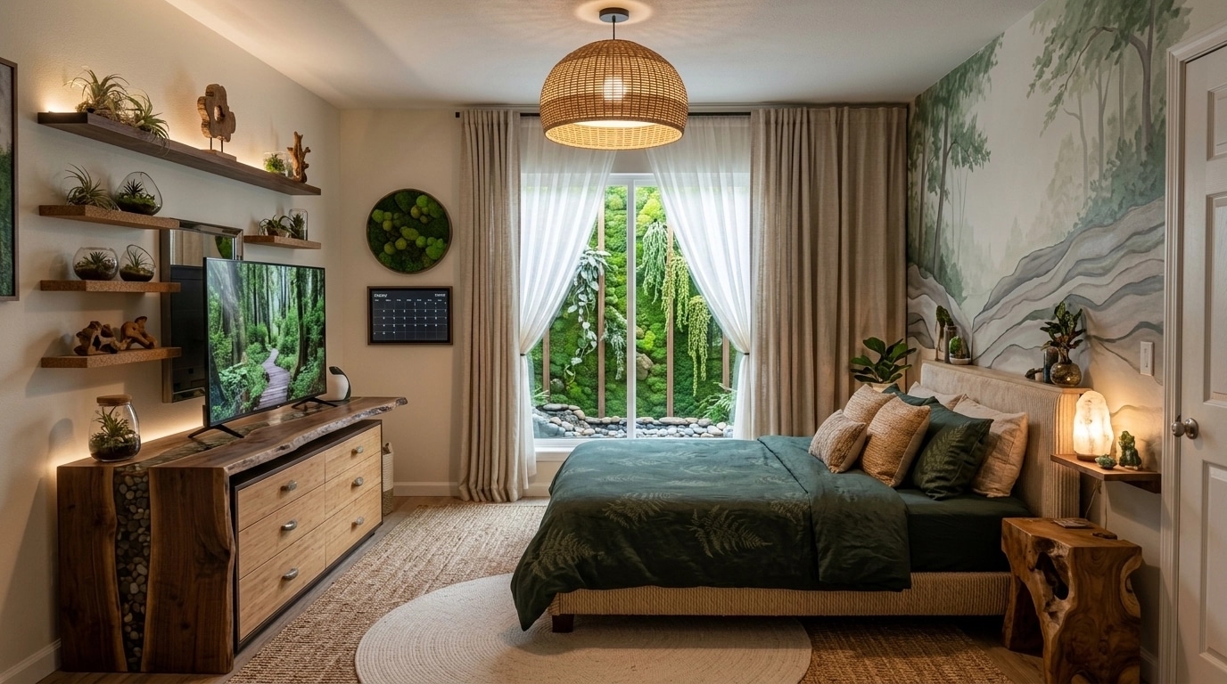 Interior design in Biophilic style — Bedroom by GenRoom AI