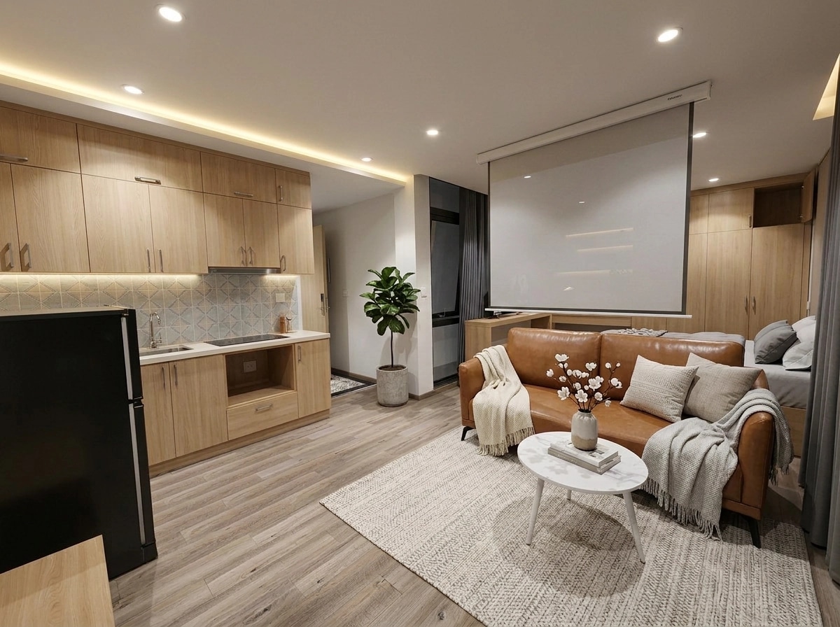 Interior design in Scandinavian style — hotel_room by GenRoom AI