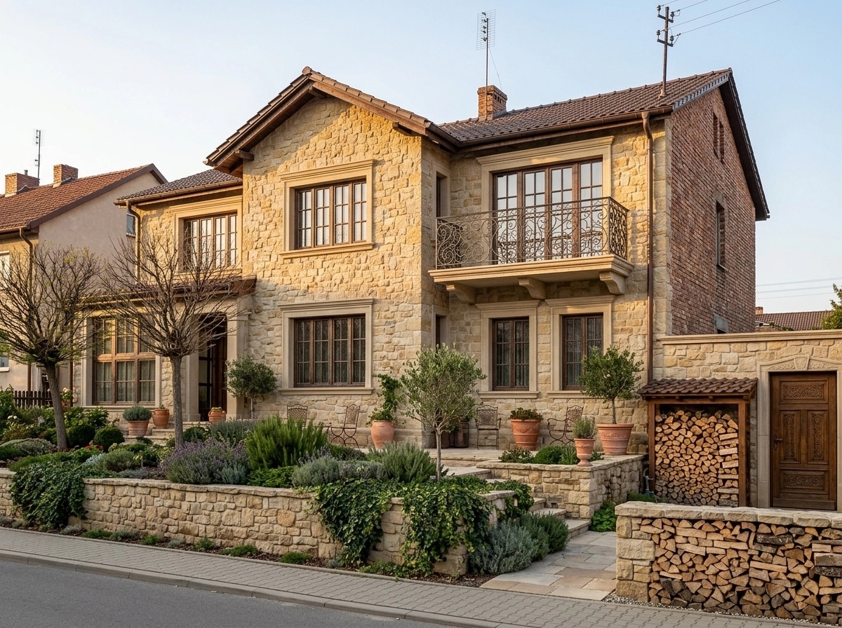Facade design in Mediterranean Facade style — photo by GenRoom AI