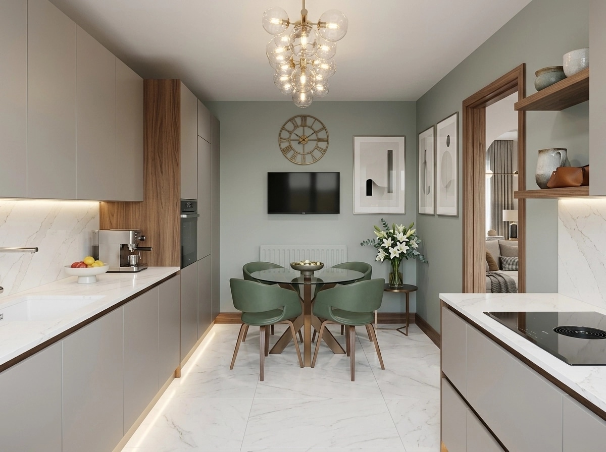 Design d'interni in stile Contemporary — Cucina di GenRoom AI