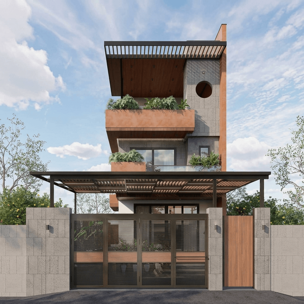Gevelontwerp in Contemporary Facade-stijl — Gevel door GenRoom AI