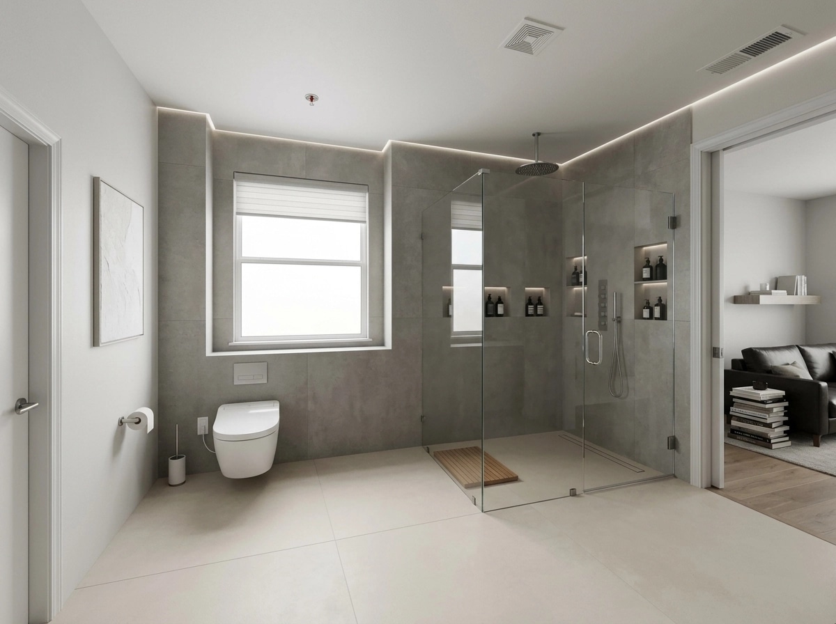 Minimalism Bathroom design — interior photo by GenRoom AI