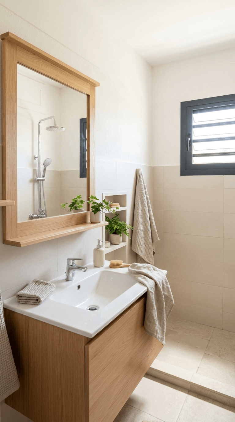 İç mekân tasarımı Scandinavian stili — Banyo GenRoom AI