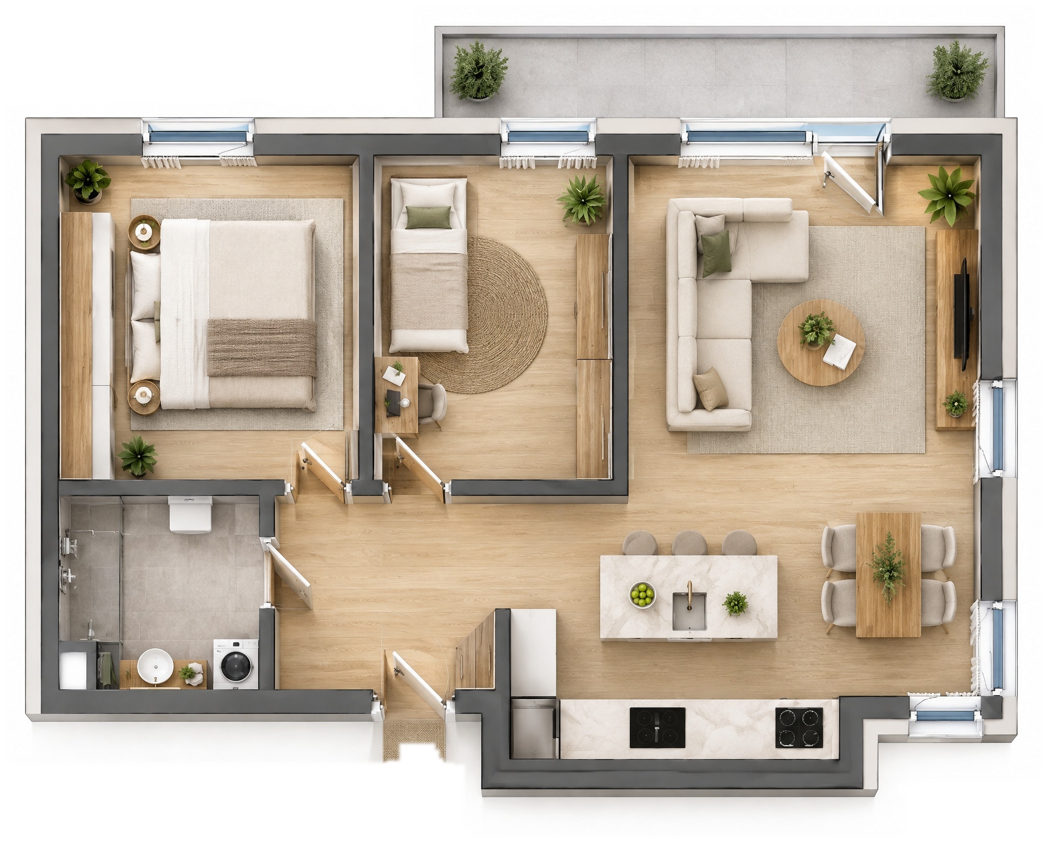 Contemporary Living Room design — interior photo by GenRoom AI