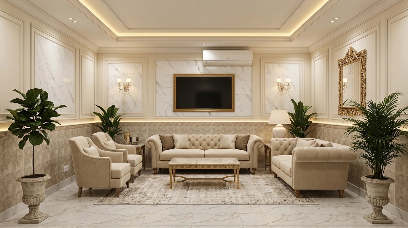 Interior design in Neoclassic style — Living Room by GenRoom AI