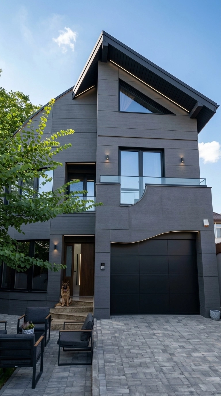 Facade design in Blacktec Facade style — Facade by GenRoom AI