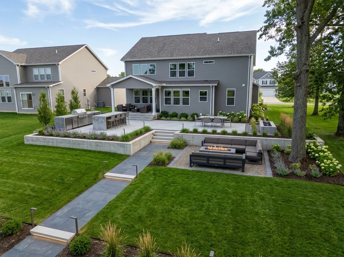 Contemporary Yard Jardim design — yard photo by GenRoom AI