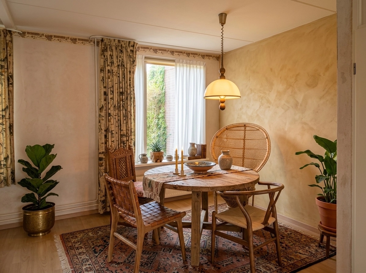 Interior design in Bohemian style — dining_room by GenRoom AI